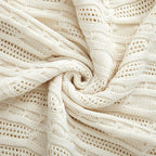 Aormenzy Cable Knit Throw Blankets 50 x 60 Inches, Soft Cozy and Lightweight Knitted Blanket, Machine Washable Acrylic Blanket, Decorative Throw Blanket for Couch Sofa Bed, Cream White