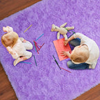 Softlife Light Purple Area Rug for Living Room, Fluffy Shag Plush 5.3x7.6 Rugs for Bedroom Girls, Shaggy Soft Fuzzy Kids Large Carpet for Dorm Bedside Ultra Cozy Non-Slip Indoor Decor