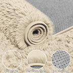 6x9 Area Rugs for Living Room Rug: Soft Fluffy Shag Beige Rugs for Bedroom, Non-Slip Large Fuzzy Plush Rug Indoor Floor Carpet for Nursery Kids Boys Girls Room, Dorms, Playroom, Modern Home Decor
