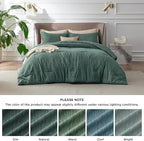 Bedsure Queen Comforter Set - Emerald Green Soft Bedding for All Seasons, Cationic Dyed Bed Set, 3 Pieces, 1 Queen Size Comforter (90"x90") and 2 Pillow Shams (20"x26"+2")