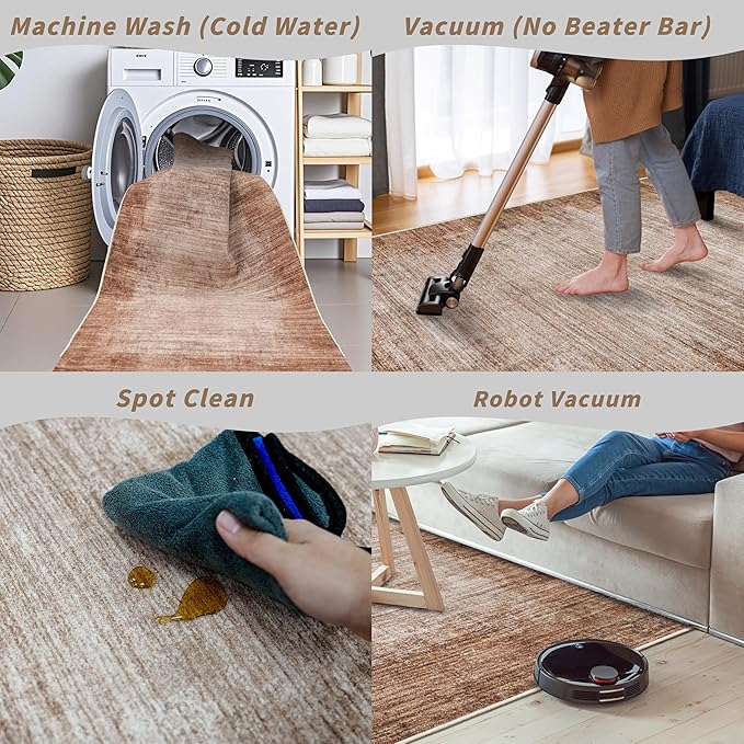 3x10 ft Hallway Runner Rug – Non-Slip Washable Solid Long Carpet Runner for Kitchen, Indoor Entryway & Bathroom, Modern Neutral Low Pile Wide Floor Mat (Warm Taupe,3x10)