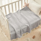 CYMULA Kids Throw for Boys and Girls 30 x 40 inches, Soft Cozy Cute Swaddle Fleece Throw, Light Grey