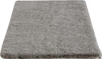 Home-Complete Faux Fur Bath Mat – 21x34-Inch Nonslip Jacquard Faux Fur Rug for Washable Rug Bathroom or Kitchen, Gray