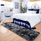 ISEAU Runner Rug for Bedroom, 2x6 Feet Shag Area Rug with Upgrade Non Slip, Fluffy Carpet Runner for Hallway, Fuzzy Soft Living Room Rugs for Boys Bedroom Decor, Dark Grey