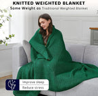 L'AGRATY Knitted Weighted Blanket - 60"x80" 15lbs Cooling Chunky Knit Heavy Blanket for Adults Braided Crochet Throw Thick Cable Yarn Knit Decorative No Beads Evenly Weighted Machine Washable
