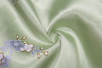 Valennia Women Long Silky Bathrobe Satin Kimono Robe Floral Printed Dressing Gown Sleepwear