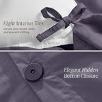 Bare Home 100% Organic Cotton King Duvet Cover Set - Crisp Percale Weave - Lightweight & Breathable - Cooling Duvet Cover Set (King, Dusty Purple)