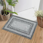RUGSREAL 2x3 Entryway Rug Small Bedroom Area Rug Braided Printed Mat for Living Room Farmhouse Kitchen Mat Indoor Non Slip Rustic Throw Carpet Machine Washable Rug for Sink Under Table, Grey