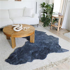 Lith African Map Faux Rabbit Fur Area Rug & Throw - Client Call It Impactful Gift - Soft Plush Luxurious Nursery + Living Room & Bedroom Floor or Chair Couch Sofa Bed Cover- 6x6 ft (Gray/Grey)