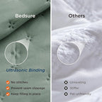 Bedsure King Quilt - Sage Green Bedspread King Size & Lightweight Comforter, Modern & Boho Coverlet with Clover Pattern, Ultra Soft All-Season Bedding, 106 x 96 Inches | Stitch-Free Quilting, Ultra Soft, Lightweight, Machine Washable, Pet-Friendly