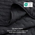 Bedsure Twin Quilt - Ultra Soft Twin XL Quilt Bedding for Dorm Decor, Lightweight All-Season Comforter, Black Bedspread Coverlet with Clover Pattern, 68 x 86 Inches | Stitch-Free Quilting, Ultra Soft, Lightweight, Machine Washable, Pet-Friendly