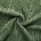 Aormenzy Cable Knit Throw Blankets 50 x 60 Inches, Soft Cozy and Lightweight Knitted Blanket, Machine Washable Acrylic Blanket, Decorative Throw Blanket for Couch Sofa Bed, Forest Green