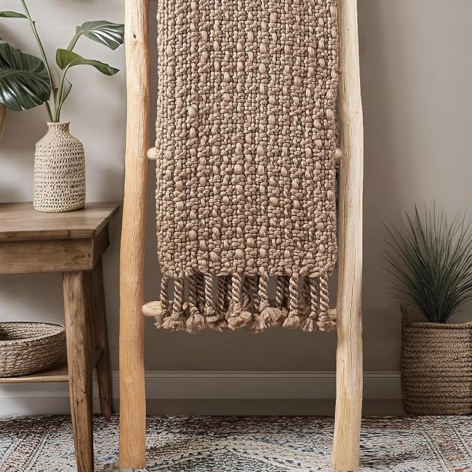 Home Soft Things Basket Weave Throw Blanket, Soft Cozy Warm Blanket with Braided Decorative Throw for Couch Sofa Outdoor Indoor, Amphora, 50''x60