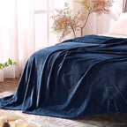 BEDELITE Fleece Blanket Twin Size Navy Blue Throw Blankets for Couch & Bed, Luxury Plush Cozy Fuzzy Blanket 60x80 inches, Super Soft Warm Lightweight Throw Blanket for Travel Camping