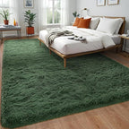 Deep Green Area Rugs 4x6 Feet Rug for Bedroom Living Room, Cute Indoor Shaggy Carpets, Plush Soft Rug for Kids Room, Fluffy Rugs for Girls Boys Nursery Room Home Decor