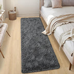 Noahas Dark Grey Runner Rug for Hallway,2'x6' Long Area Rugs for Bedroom Living Room,Non Slip Thick Shag Floor Carpet for Entryway Kitchen Dorm Nursery Bedside Kids Room