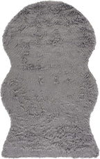 SAFAVIEH Faux Sheep Skin Collection 4' x 6' Grey FSS115D Silken Glam 2.35-inch Thick Area Rug