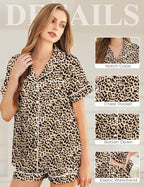 Silk Pajamas for Women Short Sleeve Sleepwear Soft Button Down Loungewear 2 Piece Satin Pjs Shorts Set S-XXL