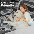 Noahas Large Fluffy 5x8 Area Rugs for Living Room Bedroom,Fuzzy Grey Thick Shag Throw Rug,Big Soft Shaggy Bedside Non-Slip Plush Dorm Nursery Kids Carpet