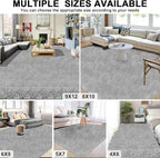 Shag Area Rugs for Living Room Bedroom, Upgrade Non-Slip 4x6 ft Ultra Soft Fluffy Shaggy Bedside Rug, Indoor Floor Carpet for Kids Girls Boys, Dorms, Nursery Rooms, Home Decor Aesthetic, Light Grey
