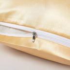 Satin Pillowcases with Zipper （20x36）,King Size Pillowcases Set of 2,Gold Silk Pillowcase for Hair and Skin