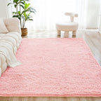 Litanika 6x9 Shag Area Rug for Living Room Bedroom, Pink High Pile Soft Plush Shaggy Furry Cute Bedside Playroom Dorm Carpet, Non-Slip, Non-Shedding Modern Indoor Floor Rug