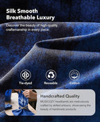 MUSICOZY Sleep Headphones Bluetooth 5.4 Headband, Wireless Earphones Sweat Resistant Earbuds with Ultra-Thin HD Stereo Speaker for Workout Running(Tie-dye Blue)
