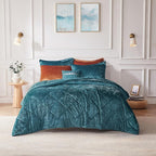 Intelligent Design King Comforter Set, Velvet Comforter Set , Luxury Diamond Quilting Comforter Set, Fluffy Comforter Bed Set with Decorative Pillowand 2 Shams, 4 Piece Teal, King/ Cal King