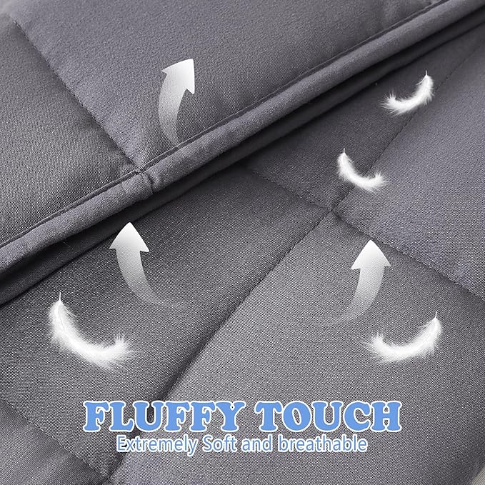 HOSUKKO Weighted Blanket - 3 lbs Grey Heavy Blanket - Small Size Breathable Blanket(20 * 30 inches, 3 lbs)