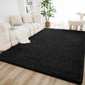 Litanika 4x6 Shag Area Rug for Living Room Bedroom, Black High Pile Ultra Soft Plush Shaggy Furry Bedside Playroom Dorm Carpet, Non-Slip, Non-Shedding Modern Indoor Floor Rug