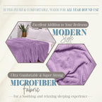 Elegant Comfort Luxury Velvety Feel Blanket, All-Season Lightweight Blanket, Ultra Plush, Soft, Cozy-Fuzzy Flannel Fleece for Couch, Sofa, Bed, Travel, Solid Design, Full/Queen, Lavender