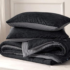 Bedsure King Comforter Set - Cooling and Warm Bed Set, Charcoal Black Reversible Bedding for All Season, 3 Pieces, 1 King Size Comforter (102"x90") and 2 Pillow Cases (20"x36")