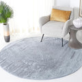 SAFAVIEH Washable Rug Faux Rabbit Fur Shag Collection - 6' Round, Silver, Slip Resistant & Easy Cleaning, Ideal for Living Room, Bedroom, Kids Playroom, Nursery, Dining Space (FRF976G)