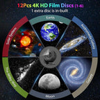 Galaxy Projector for Bedroom, HD Image Star Projector Galaxy Light Adjustable Knob, 13 Film Discs Planetarium Projector for Kids, 360° Rotating 1/2h Timer Simple 3-Button Control
