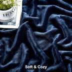 DREAMNINE Soft Cozy Plush Fleece Throw Blanket 50" x 60", Solid Shag Minky Lightweight Fuzzy Flannel Blanket for Bedroom, Luxury Washable Warm Velvet Blankets for Couch Sofa Pet, Breathable, Navy Blue