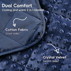 yescool Blue Weighted Blankets for Adults 15 lb, 60 * 80in Queen Size Weighted Blanket for Better Sleep, Minky Heavy Blanket for Teens