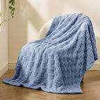 Bedsure GentleSoft Ashley Blue Throw Blanket for Couch - Checkered Fleece Blankets Gifts for Kids Girls, Cute Soft Cozy Throw for Bedroom Home Decor Gifts, 50x60 Inches