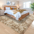 Noahas Large Fluffy 6x9 Area Rugs for Living Room Bedroom,Tie-Dyed Beige Thick Shag Throw Rug,Big Soft Shaggy Bedside Non-Slip Plush Dorm Nursery Kids Carpet