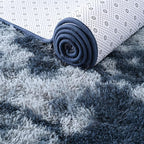 ISEAU Super Soft Rugs for Dorm, College, Apartment, Bedroom Shaggy Area Rug, 3x5 Feet Tie-Dye Carpet Fluffy Mats for Living Room, Non-Slip Abstract Fuzzy Rugs for Girls Boys Kids Room, Dark Blue