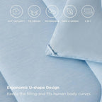 Bedsure Queen Comforter Set - Cooling and Warm Bed Set, ICY Blue Reversible Bedding for All Season, 3 Pieces, 1 Queen Size Comforter (88"x88") and 2 Pillow Cases(20"x26")