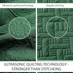 IR Imperial Rooms 8 Pack California King Quilt Bedding Set (118"x106") - Bulk Wholesale for Hotels, Guest Bedroom & Airbnbs - Microfiber Reversible Floral Embossed Quilts Bedspreads (Emerald)