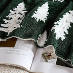 WDCOZY Christmas Throw Blanket Christmas Tree Reversible Super Soft Knitted Couch Bed Sofa Microfiber Chenille Luxurious Home Decor Warm Cozy Comfy Lightweight Holiday Blanket Winter 50x60 Green