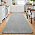 Keeko 2x8 Long Runner Rug, Grey Bedroom Bedside Runner Rug Living Room Carpet Area Throw Rugs for Hallway Soft Indoor Memory Foam Rugs for Teen Kids Classroom Nursery Dorm Laundry Room Decor