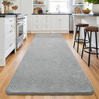 Keeko 2x8 Long Runner Rug, Grey Bedroom Bedside Runner Rug Living Room Carpet Area Throw Rugs for Hallway Soft Indoor Memory Foam Rugs for Teen Kids Classroom Nursery Dorm Laundry Room Decor