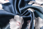 Valennia Women Long Silky Bathrobe Satin Kimono Robe Floral Printed Dressing Gown Sleepwear