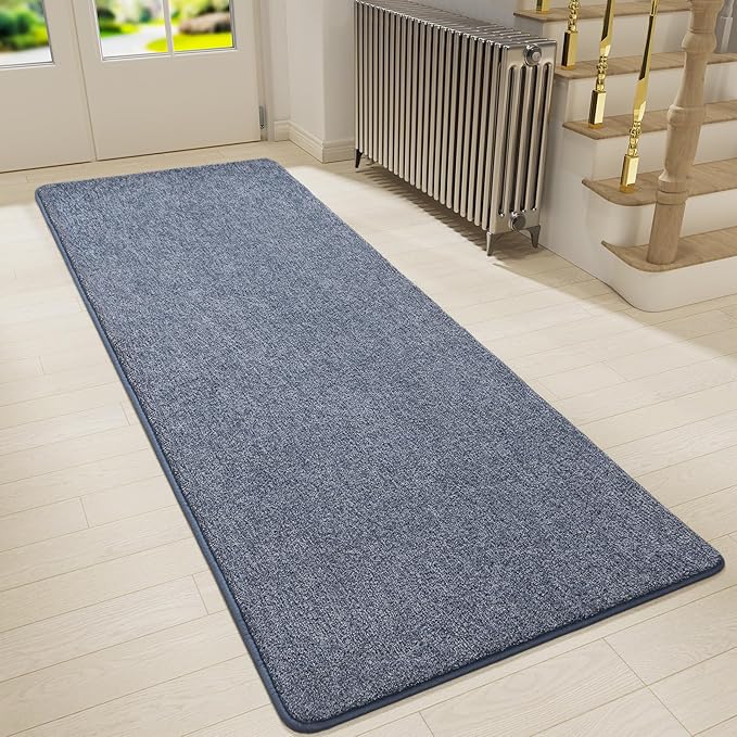 Keeko Soft 2x6 Runner Rug, Bedside Rugs for Bedroom Living Room Small Area Throw Rugs Indoor Runner Hallway Carpets Memory Foam Laundry Room Rug for Teen Kids Nursery Dorm Classroom Decor Blue