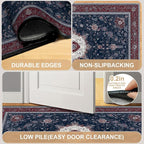 Spring Flower Area Rug 2x3 ft Entry Rug Washable Boho Rugs Non Slip Low Pile Floral Door Mat Small Carpet for Bedroom, Bedside, Kids Room, Office, Dining Room