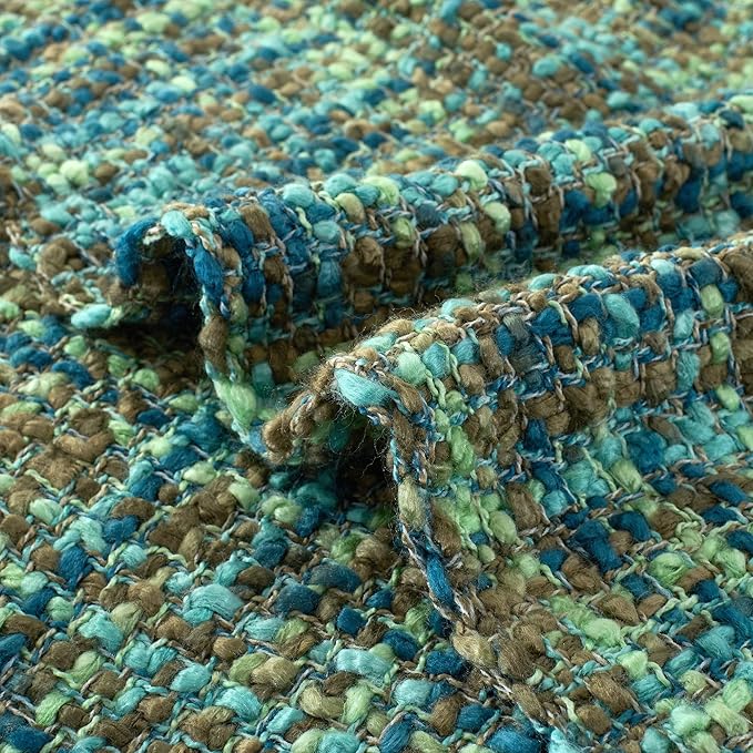 Multi-Color Green Cable Woven Throw Blanket for Couch,60"X80" Boho Style Textured Blankets for Home Decor,Super Soft Warm Cozy Chunky Blanket with Decorative Tassels for Bed and Sofa