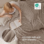 Bedsure GentleSoft Light Brown Fleece Blanket for Couch - Cozy Soft Blankets for Women, Cute Small Throws for Girls, 90x90 Inches