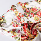 Women's Floral Satin Robes Bride Bridesmaid Getting Ready Robe Short Silky Kimono Sleepwear for Wedding Party